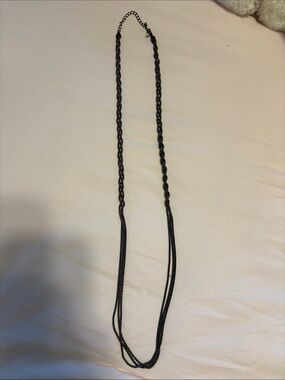 belk Black Multi-Strand Braided Necklace